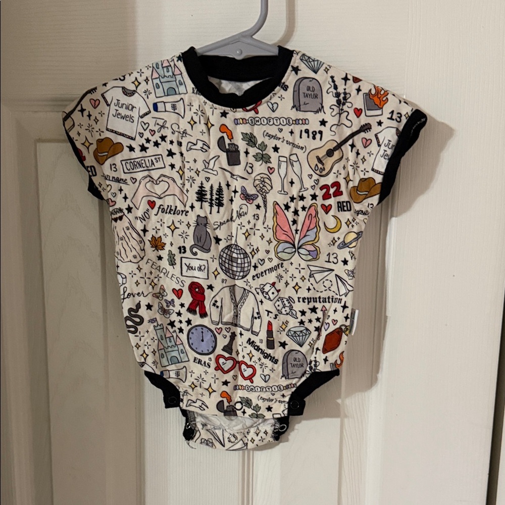 Taylor Swift Patterned Kids Bubble Romper Bamboo